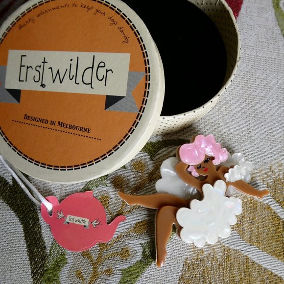 Erstwilder Jewelry Erstwilder Angela Of The Air Pinup Girl Brooch W Box Poshmark